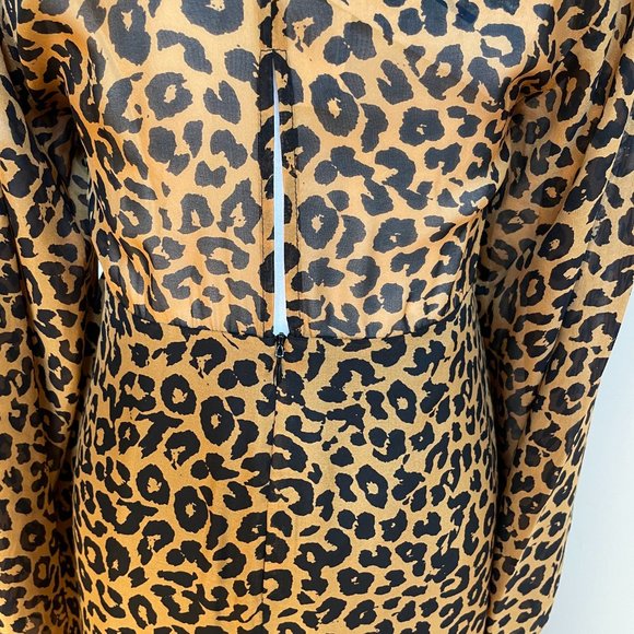 Wrap Effect Leopard Print Silk Chiffon Maxi Dress from Michelle Mason - Picture 5 of 11